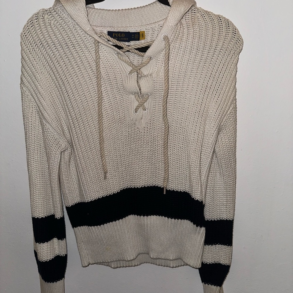 Polo by Ralph Lauren White V-Neck Sweater